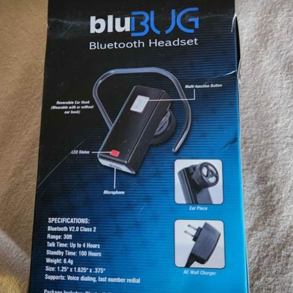 NIB BluBug Bluetooth Hands Free Wireless Headset - Picture 2 of 6